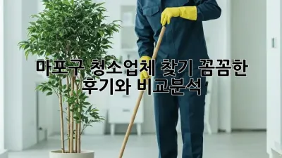 마포구 청소업체 찾기: 꼼꼼한 후기와 비교분석